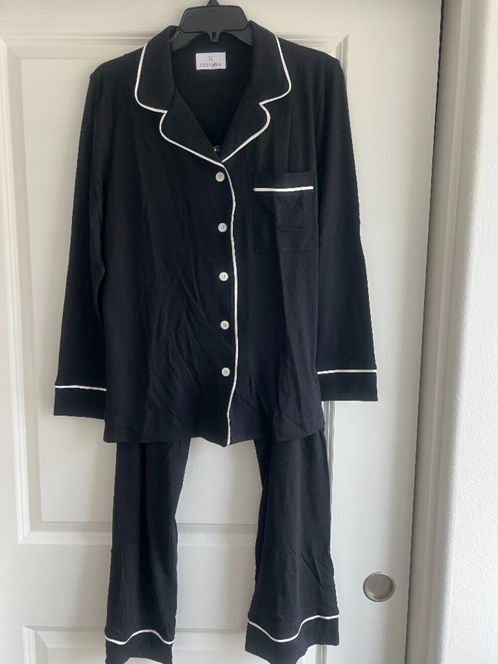 Women's Cosabella Prima Cotton Modal Bella Pajama Set Black Size M